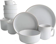 Zuma 16 Piece round Kitchen Dinnerware Set, Dishes, Plates, Bowls, Mugs, Service