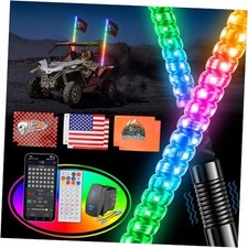 2PCS 3FT Whip Lights for UTV ATV with Spring Base, Tripled Brighter 3ft-2pcs