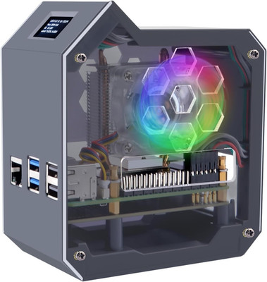N07 Minitower Nvme NAS Kit for Raspberry Pi 5, Supports M.2 Nvme SSD 2230/2242/2