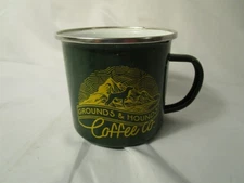G&H GROUNDS AND HOUNDS COFFEE CO. METAL MUG DRINKING GLASS CUP
