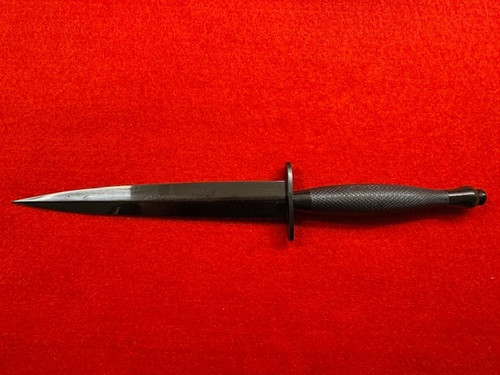 2ND PATTERN FS FIGHTING KNIFE, DEEP BLUED BLADE SIGNED W.E. FAIRBAIRN  (812)