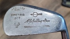 Antique Vintage Spalding Symetric Hickory Wood Shaft Golf Club 7 Irn Green Pearl