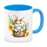 Niedlicher Osterhase Im Osternest Kaffeebecher In Hellblau
