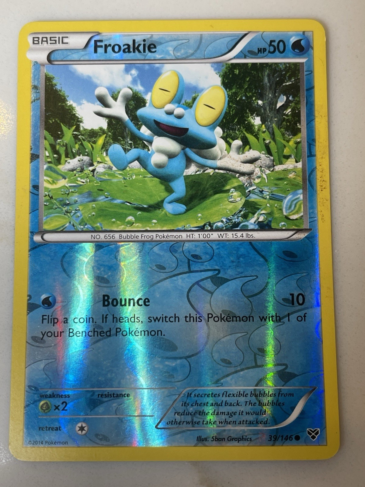 Pokémon Froakie Basic Reverse Holo Card 39/146 50 HP 2014 English
