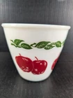 1950s Vtg Hazel Atlas Milk Glass Red Apple Small Mixing Bowl 5" H. MCM Dishware