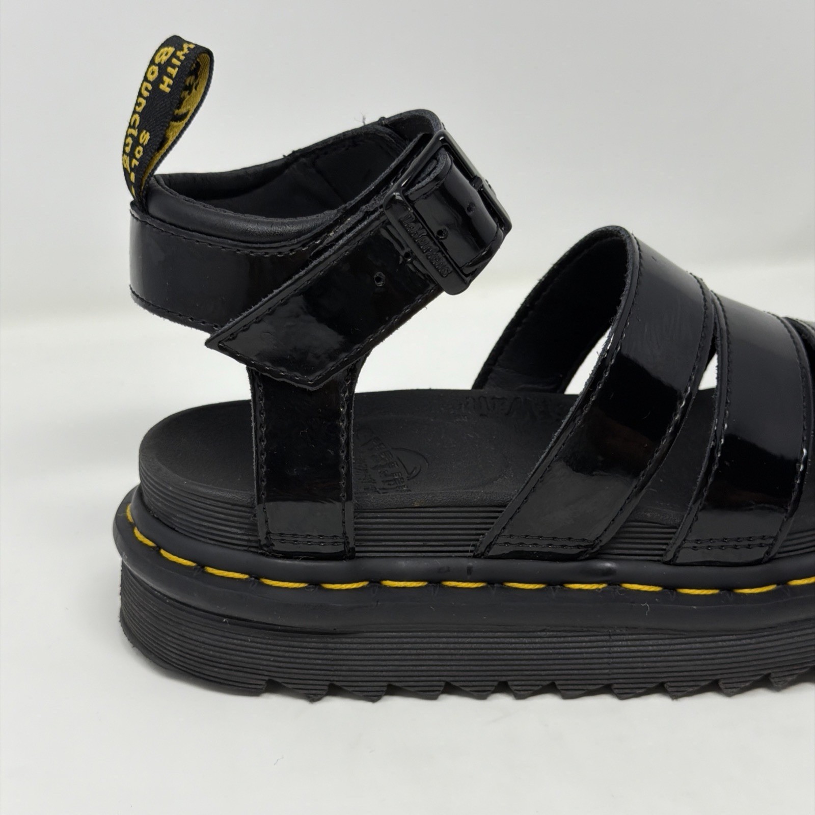 Dr. Martens Blaire Patent Leather Platform Strap Gladiator Sandal Black Size 6 image 5