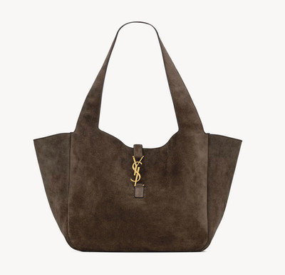 Saint Laurent Le 5 A 7 Bea Large $3700 Light Musk Suede Supple Tote Bag New 2026