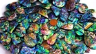 250 Crt Wholesale Lot Top Quality Blue Fire Abalone Shell Cabochon Gemstone AAA