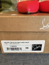 Christian Louboutin Women's Size 3 Heel Neon Pink Leather Dalida Dorsay RRP �700