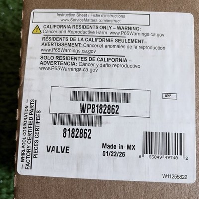 OEM Whirlpool WP8182862 Front-Load Washer Water Inlet Valve