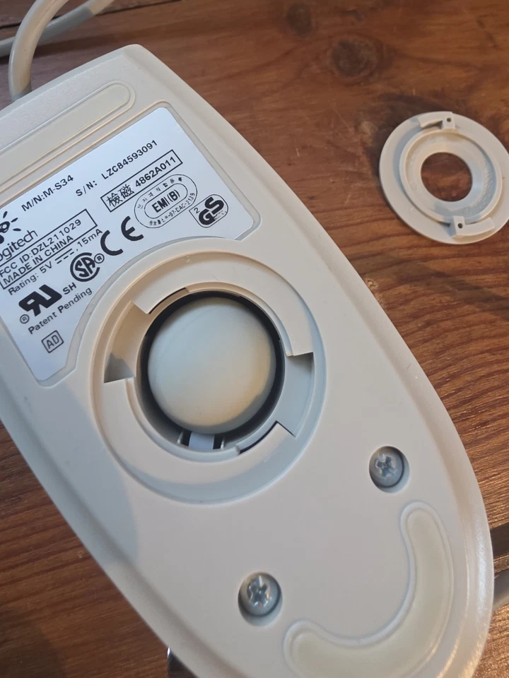 Maus, AT&T Computermaus, Logitech M-S34, PS/2, für Retro-PC, VINTAGE - Bild 4 von 4