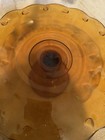 VTG Indiana Glass Amber Teardrop Pattern Scalloped Edge Pedestal Cake Stand  — photo 6