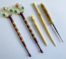 Lot Vintage Lace Making Tools Crochet Hooks T...