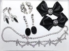 Vintage Rhinestone Costume Jewelry and Shoe Accessory Lot