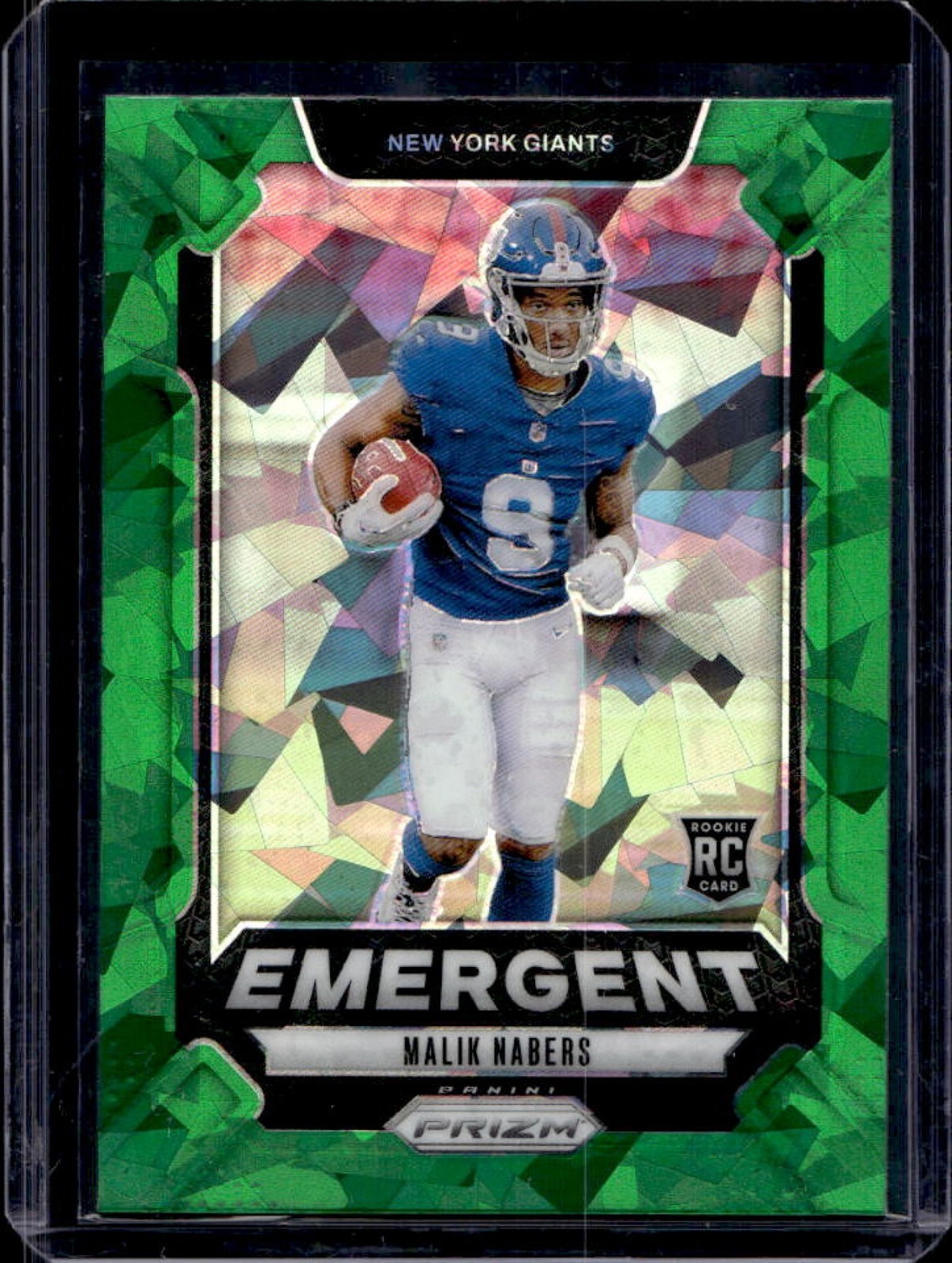 2024 Prizm Malik Nabers Emergent RC Green Ice Rookie #6 Giants