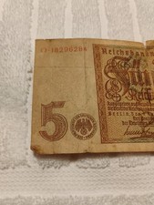 5 Reichsmark Banknote RARE