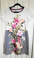 Tommy Bahama SP White Floral Tropical Hawaii Sheath A-Line Dress SS Stripe