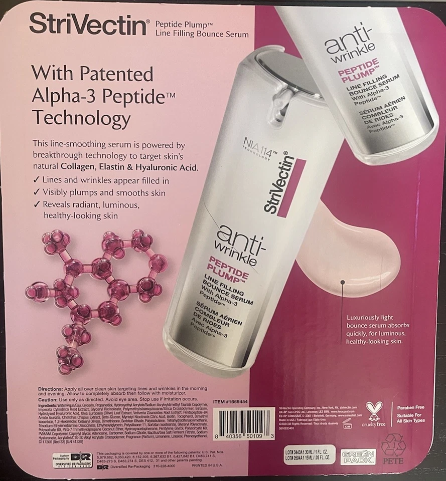 Strivectin anti wrinkle, Peptide Plump Line Filling Bounce Serum 1 oz & 0.5 oz - Image 2 of 2