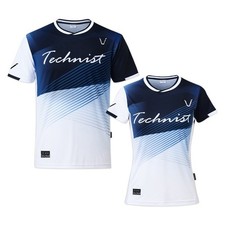 TECHNIST 26S/S Unisex Badminton T-Shirt Sports Training Top Tee Navy TNT66007