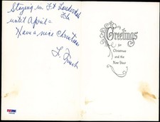 Frankie Frisch PSA DNA Signed 1971 Christmas Card To Southworth Autograph