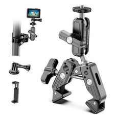 Black 360 Dual Ball Head Magic Arm Clamp Mount for Cameras