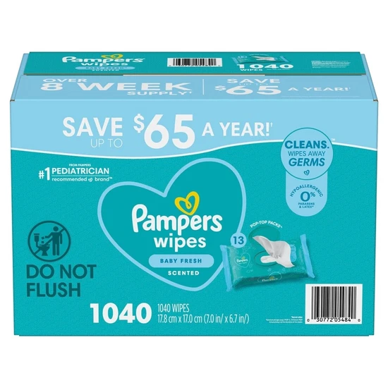 Pampers Scented Baby Fresh Wipes 1040 Count Pop Top Refill Packs Bundle
Opens in a new window or tab
