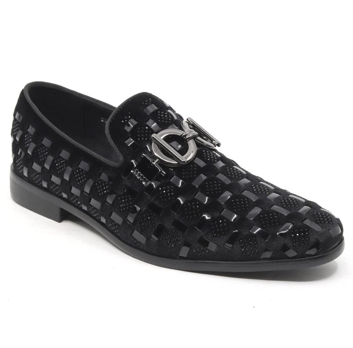 Black Barabas Loafers with Sparkly Silver Detailing - Like New - 10 Barabas Men main image 3