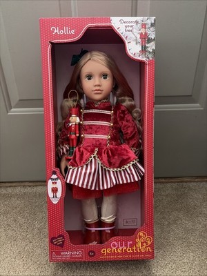 Our Generation 'Hollie' 2025 Holiday 18'' Collectible Doll Open/Close Eyes NIB