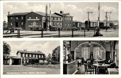 Postcard Pönitz Scharbeutz in Holstein, station, Weidemanns Hotel, interior... - 4533480