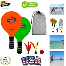 Versatile Beach Paddle Ball Set – 2 Paddles, Wind Birdie & Carry Bag Included