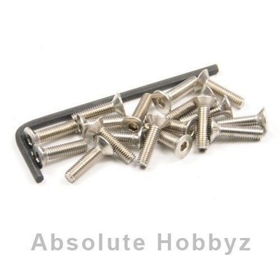 RC Screwz Stainless 3mm x 12mm Flat Head Cap Screw - Qty 15