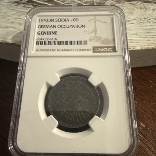 1943BN Serbia 10D German Occupation  NGC Genuine #003