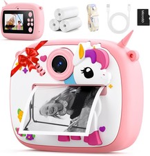 Kids Instant Print Camera Digital 48MP Dual Lens 32GB Card Birthday Gift Boys Gi