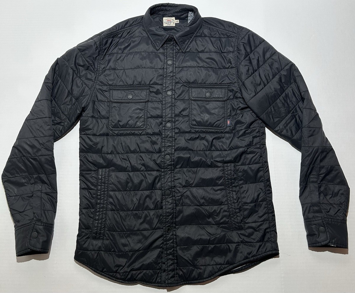 ⭐️S Faherty Atmosphere Shirt Jacket Mens Medium Black Lightweight