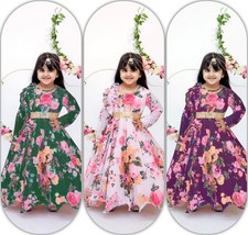 Readymade kids girls gown party wear eid indian girls designer dress