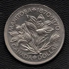 1970 Canada 1 Dollar Queen Elizabeth II Manitoba 1870-1970 Nickel Coin