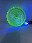 VTG~Hazel Atlas~Glows~Vaseline~Uranium~ Depression Glass   Refrigerator Bow/Lid