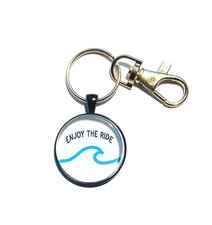 Ocean Wave Keychain - HANDMADE - Beach Key Ring - Surfing Gift - Beach House