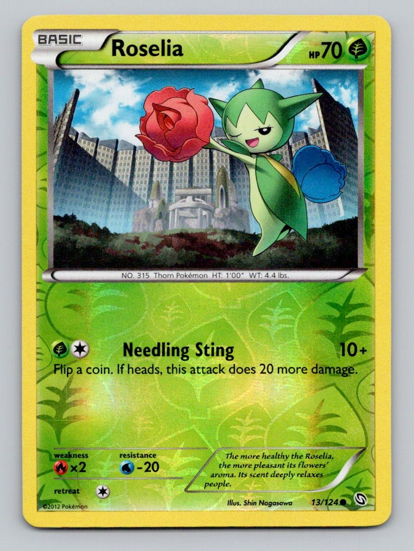 Reverse Holo Roselia 12/124 Uncommon Dragons Exalted Pokemon