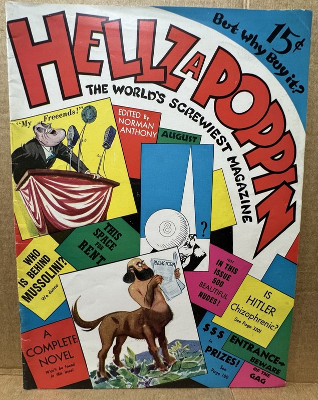 Hellzapoppin Magazine August 1938 Norman Anthony Vintage Humor Satire 15¢