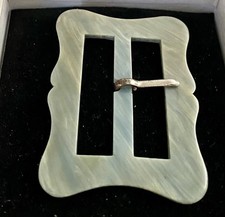 RETRO VINTAGE BELT BUCKLE - SOLID PLASTIC - GREEN