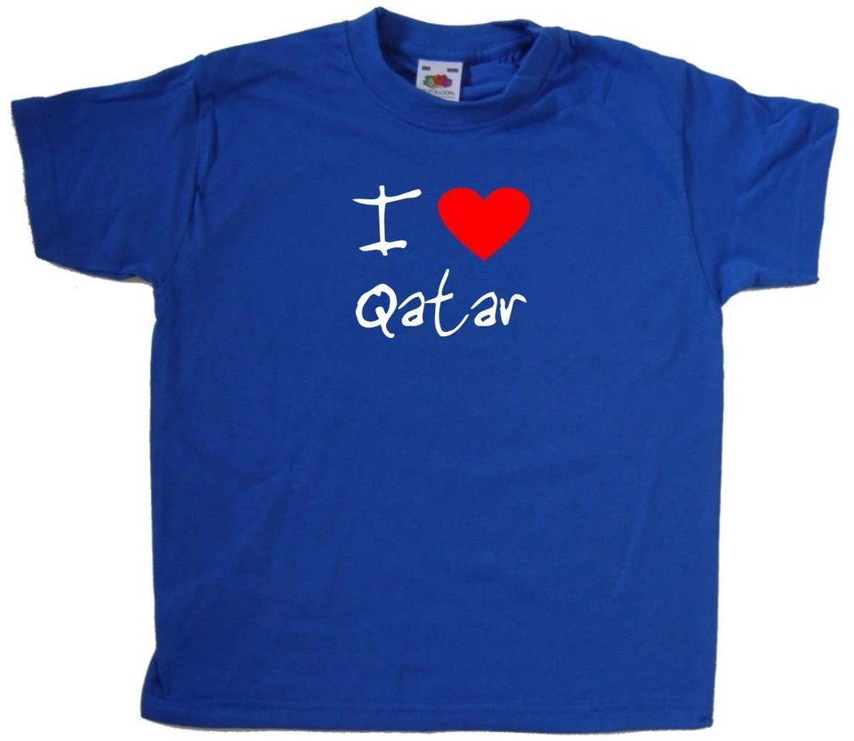 TEETREEDESIGNS I Love Heart Qatar Kinder T-Shirt