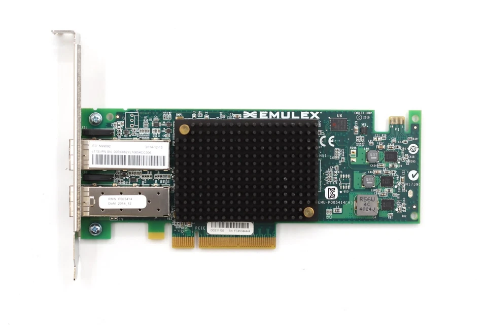 Emulex Dual-Port SFP+ PCIe High Profile Ethernet Network Card P/N: 00RX882YL - Image 2 of 4