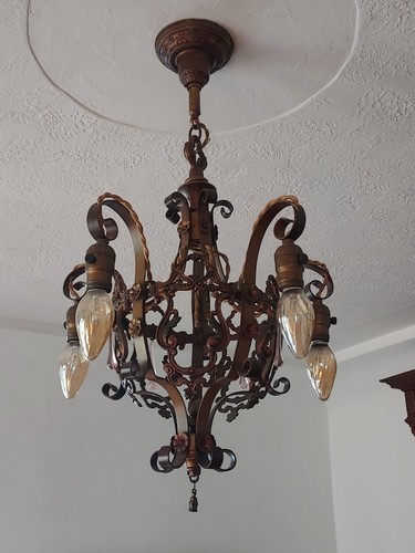 Antique Original 1920s Spanish Revival Chandelier