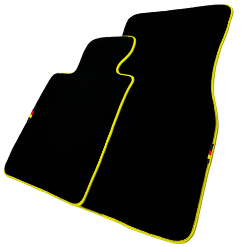 AutoWin Brand Black Floor Mats for BMW 7 Series E38 1994-2001 Yellow Trim - Picture 9 of 13