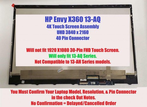 HP Envy 13AQ 13-AQ0044NR UHD LCD LED 