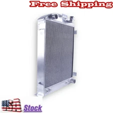 For 1932 Ford Hi-Boy Hot Rod Chevy Engine V8 AT/MT Aluminum 3-Row Radiator 