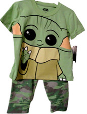 Star Wars Baby Yoda Grogu Mandalorian playset Short Sleeve Pajamas Toddler 18 M