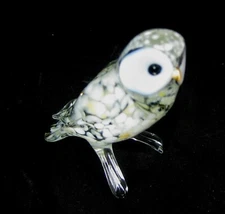blown glass animals bird polar snow owl figurine ornament murano style decor