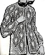 632 Vintage Design PINEAPPLE JACKET Pattern to Crochet (Reproduction) SZ 12-18